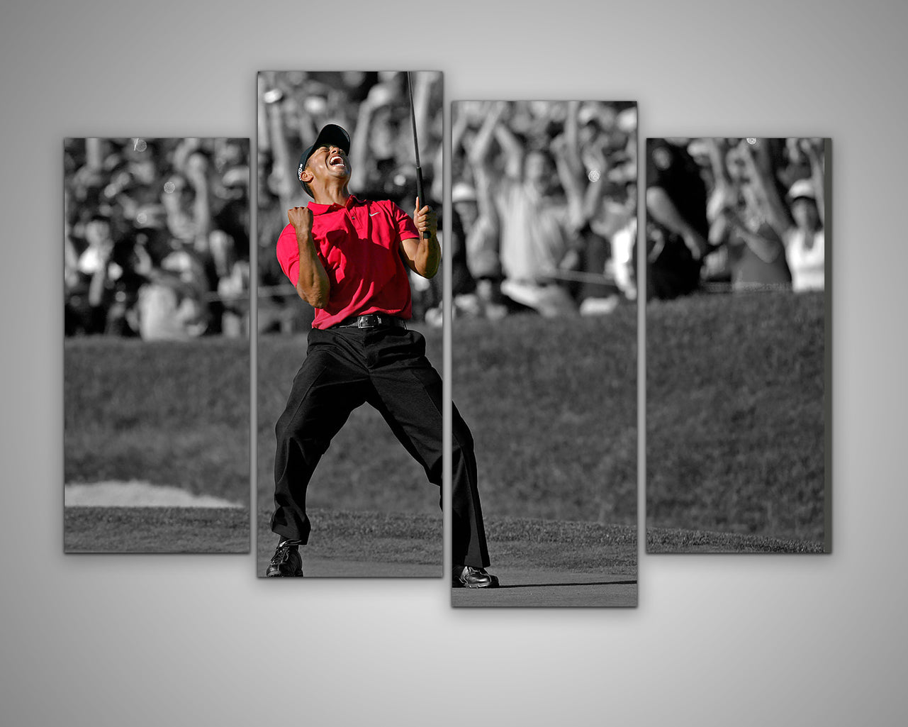 Tiger Woods Black & White Canvas Art