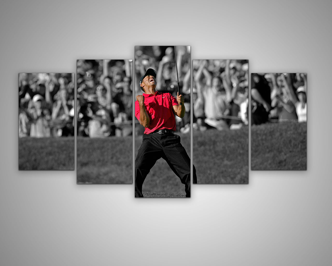 Tiger Woods Black & White Canvas Art