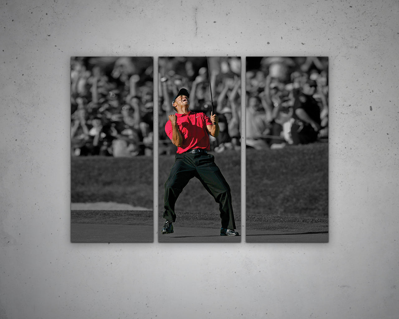 Tiger Woods Black & White Canvas Art