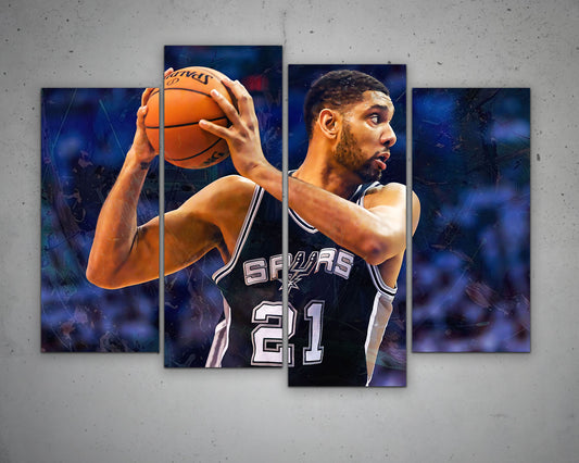 Tim Duncan Multicolour Wall Art
