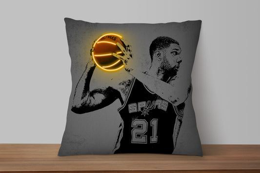 Tim Duncan Neon Effect Pillow