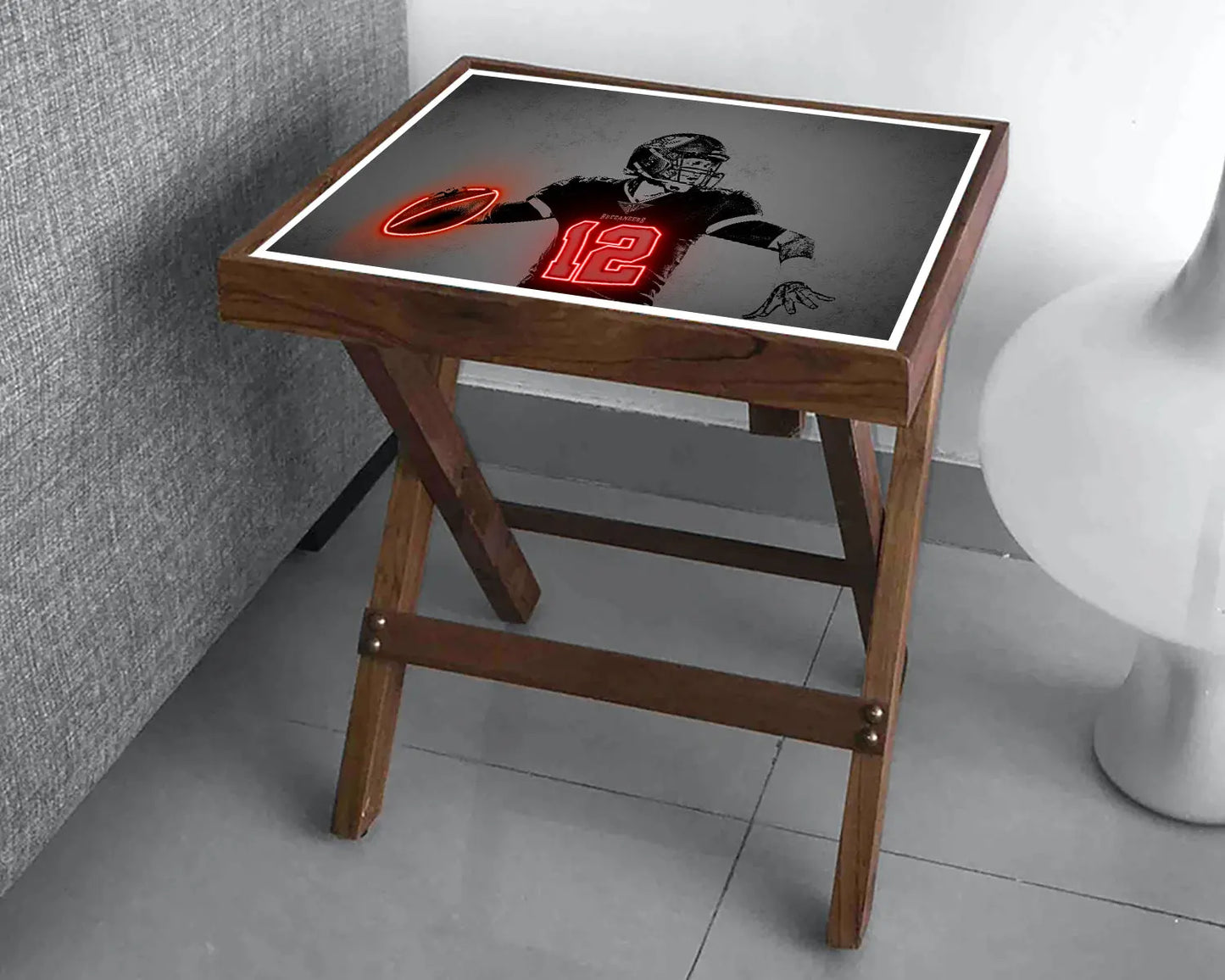 Tom Brady Neon Effect Coffee and Laptop Table 