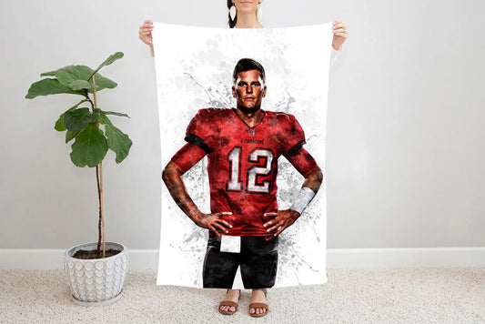Tom Brady Splash Effect Fleece Blanket Brady12 Goat 