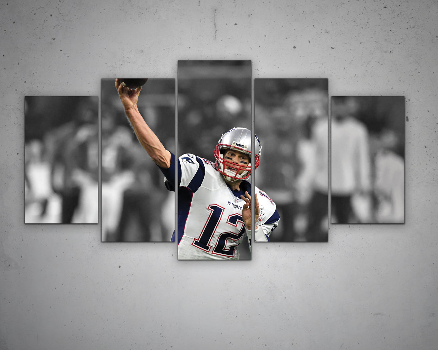 Tom Brady Black & White Canvas Art 