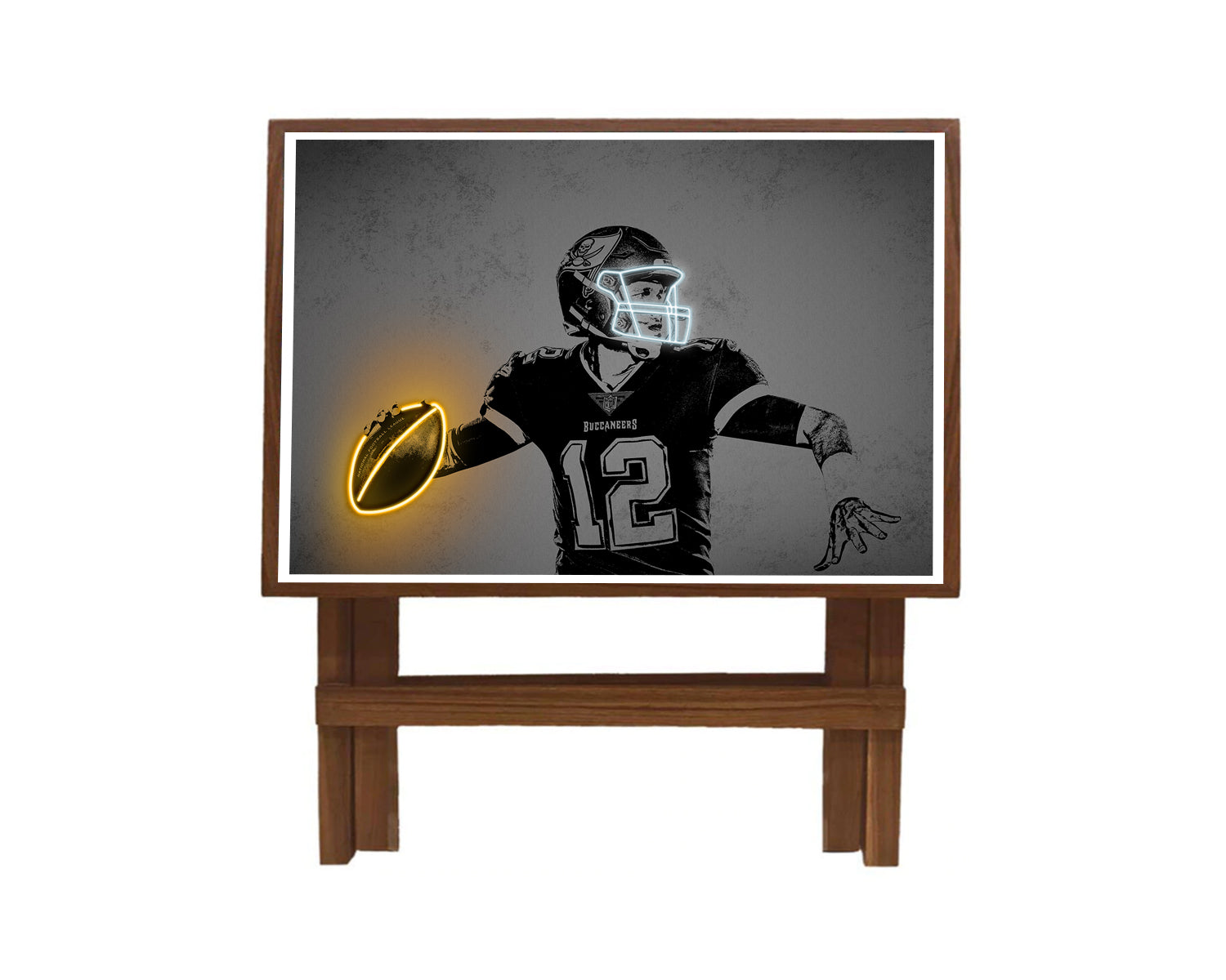 Tom Brady Neon Effect Coffee and Laptop Table 
