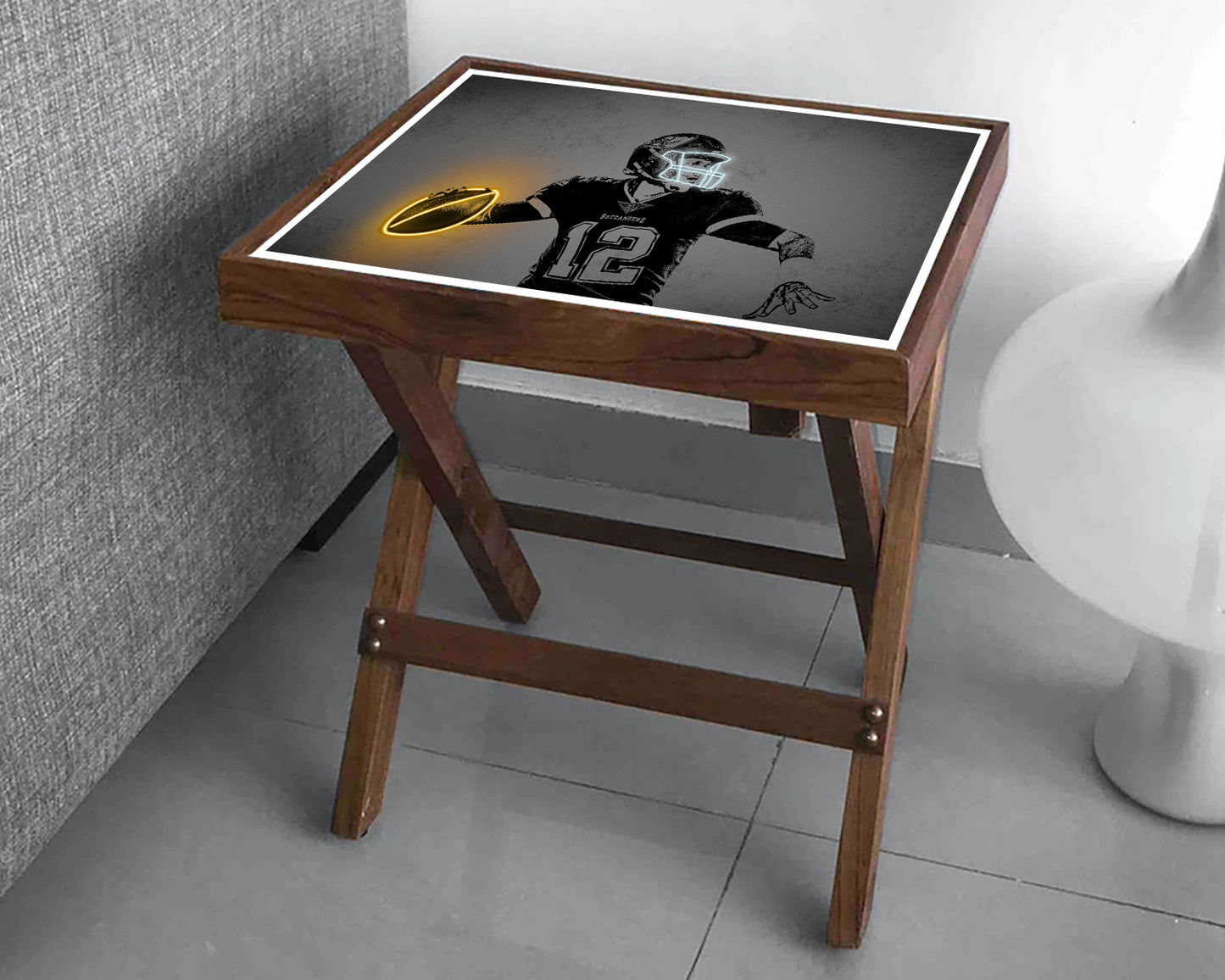 Tom Brady Neon Effect Coffee and Laptop Table 