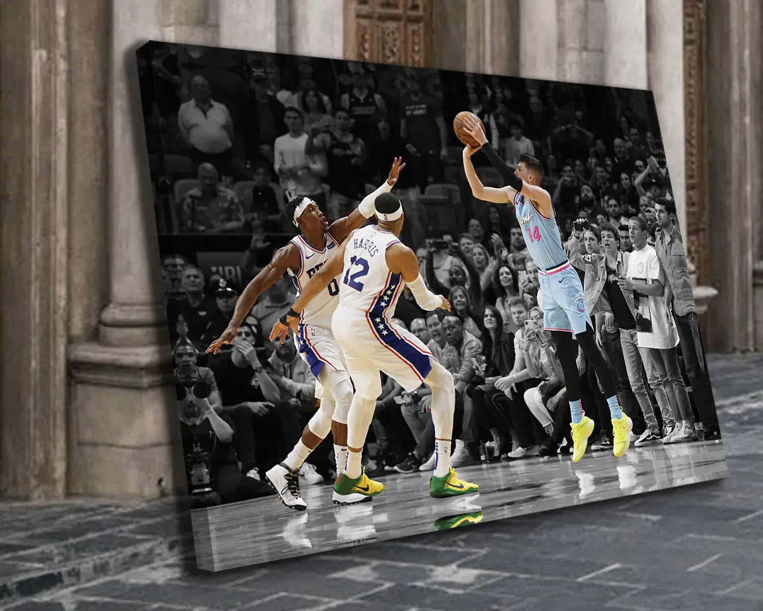 Tyler Herro Black & White Canvas Art 