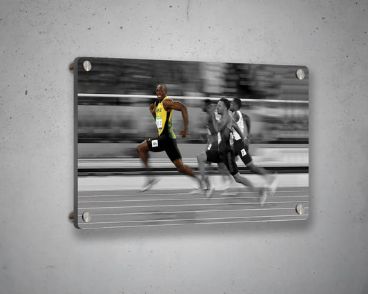 Usain Bolt Black & White Canvas Art 