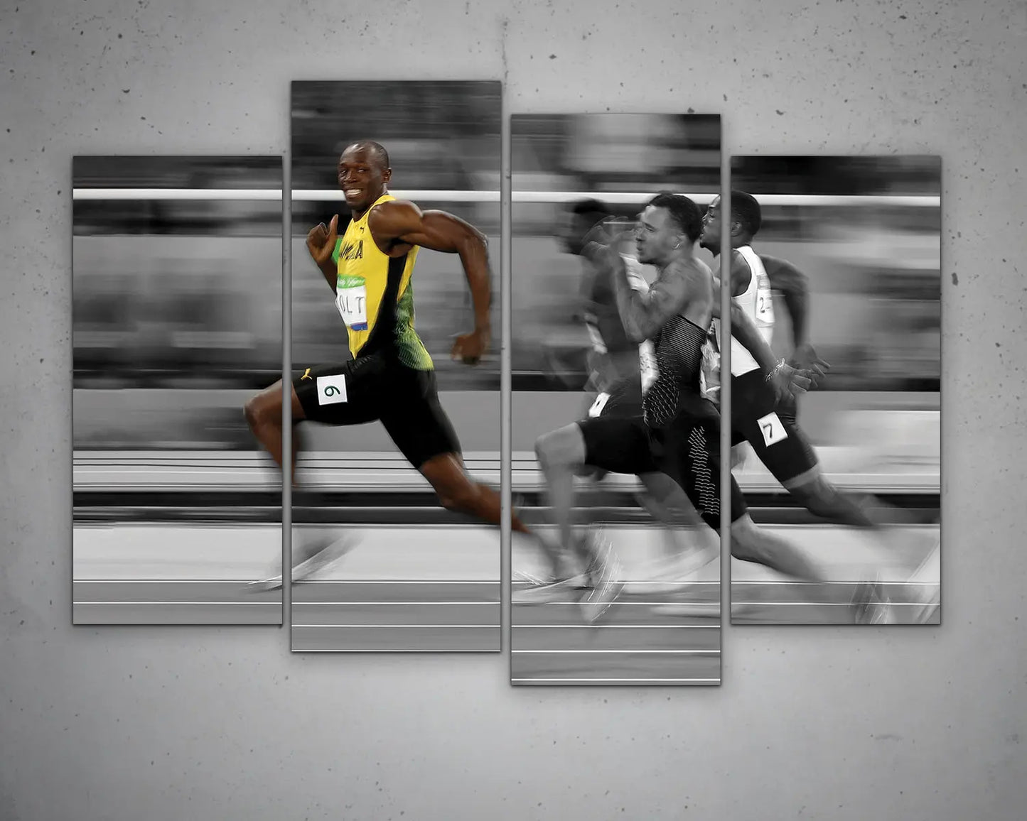 Usain Bolt Black & White Canvas Art 