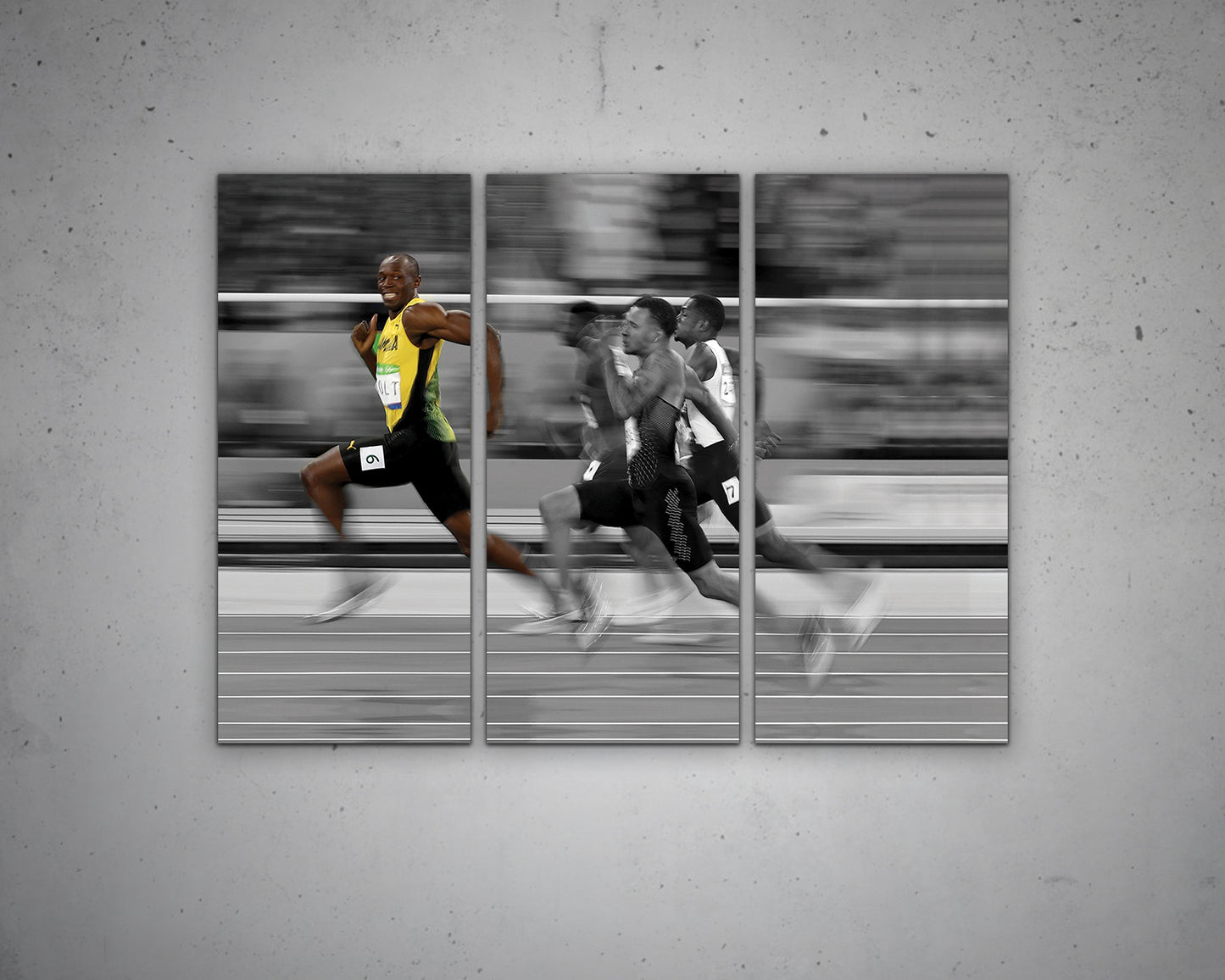 Usain Bolt Black & White Canvas Art 