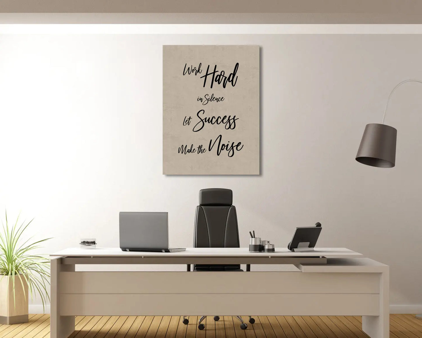 Work hard in silence let success make the noise Canvas Wall Art 