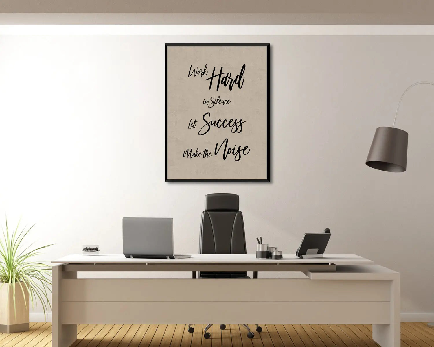 Work hard in silence let success make the noise Canvas Wall Art 