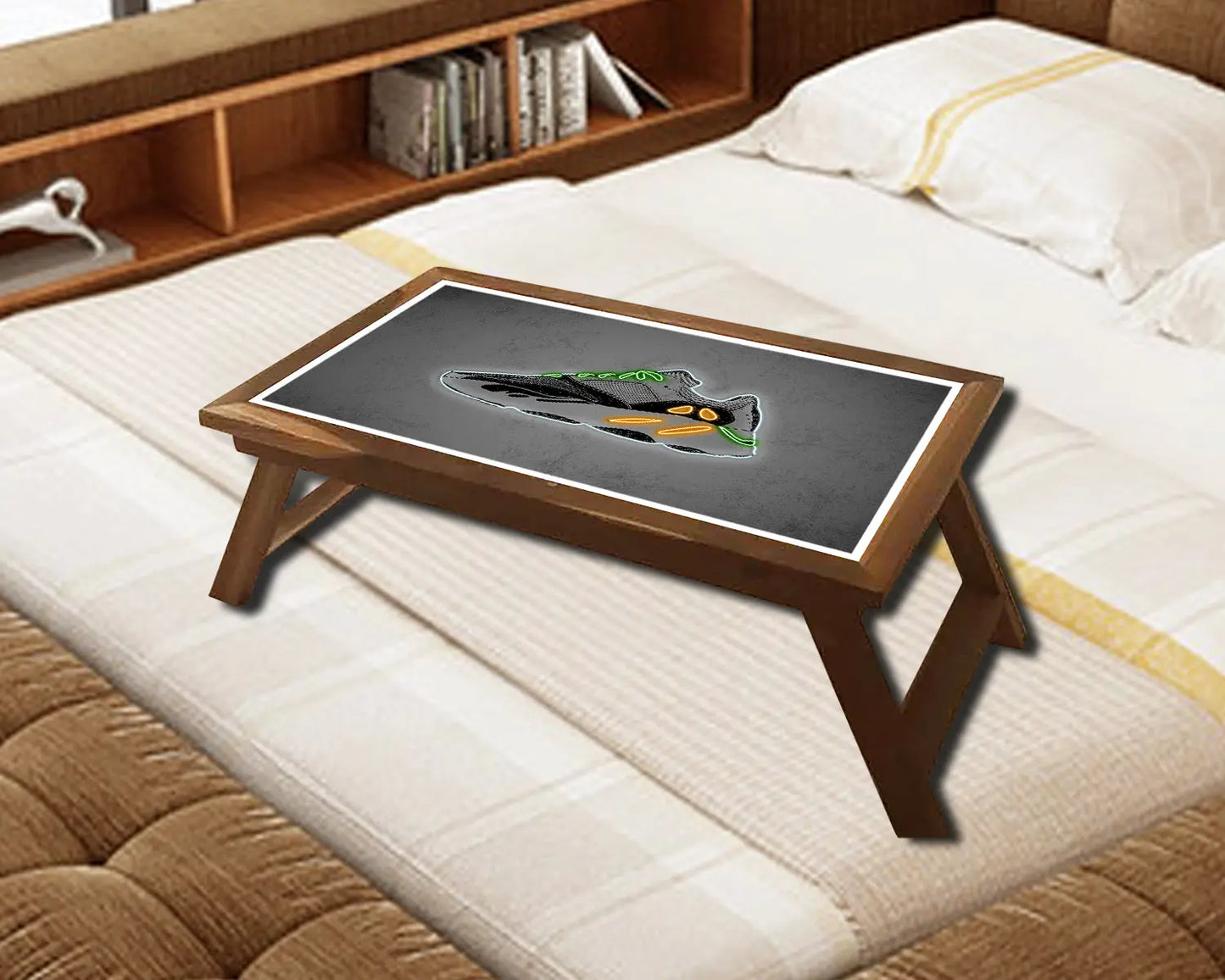 Yeezy Wave Runner Shoes Neon Effect Coffee and Laptop Table 