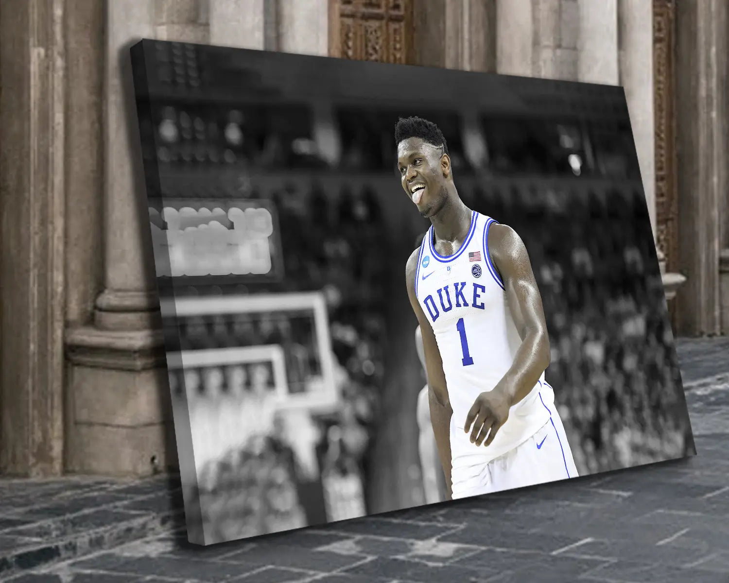 Zion Williamson Black & White Canvas Art 