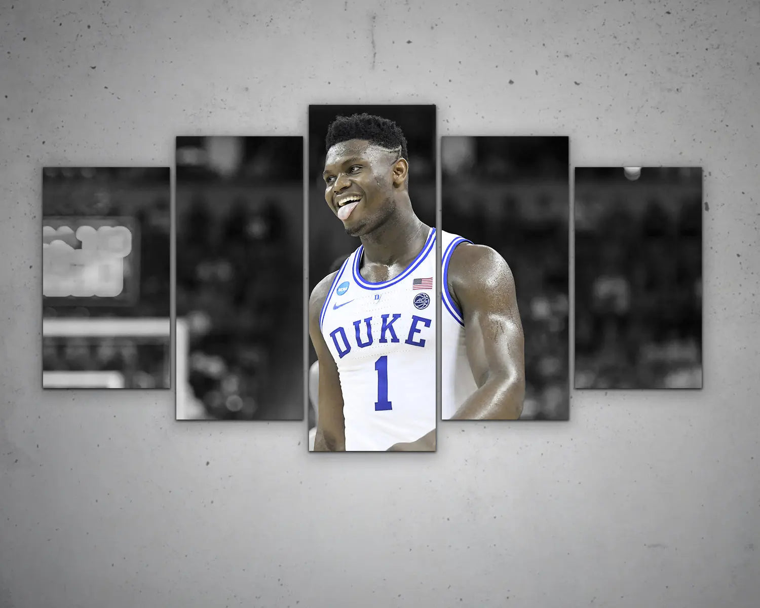 Zion Williamson Black & White Canvas Art 