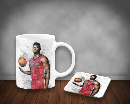 Zion Williamson Splash Effect Mug and Coaster 