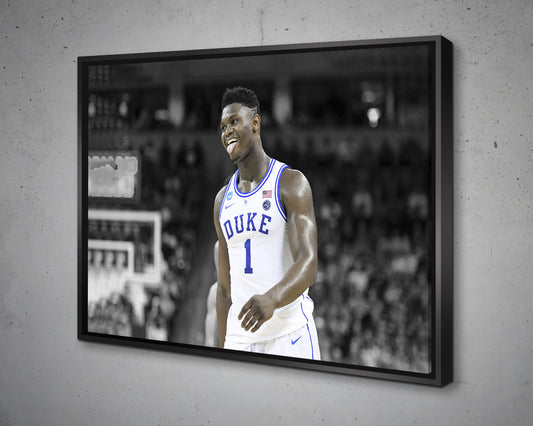 Zion Williamson Black & White Canvas Art 