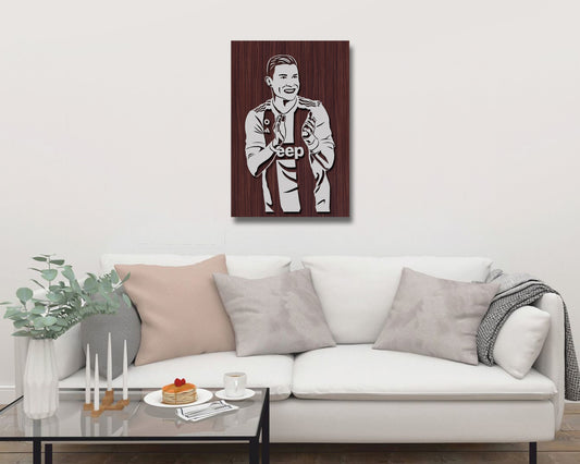 Cristiano Ronaldo LED Wooden Decal