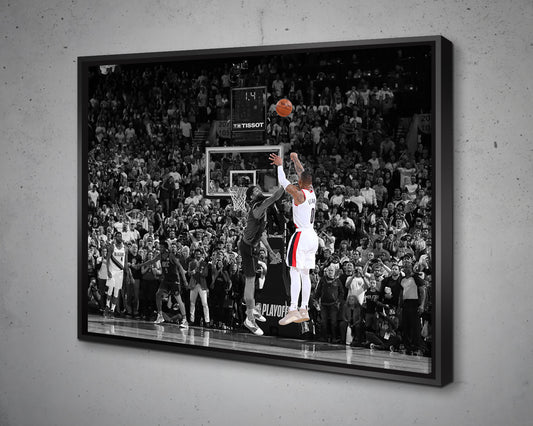 Damian Lillard Black & White Canvas Art 