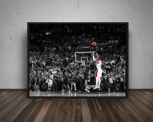 Damian Lillard Black & White Canvas Art