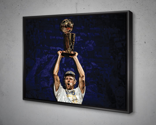 Dirk Nowitzki Black & White Canvas Art