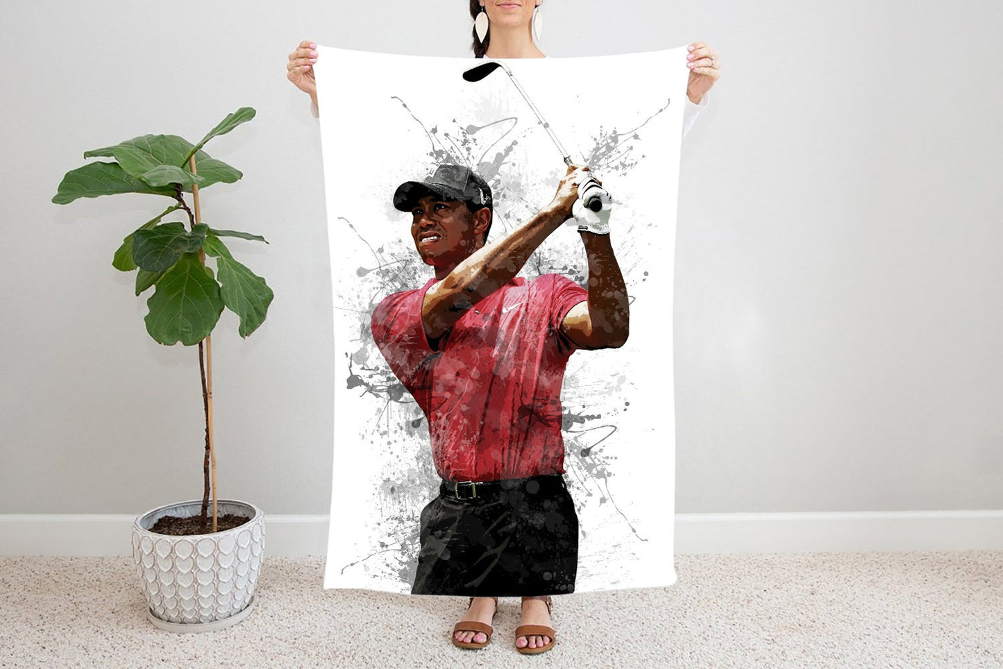 Tiger Woods Splash Effect Fleece Blanket 