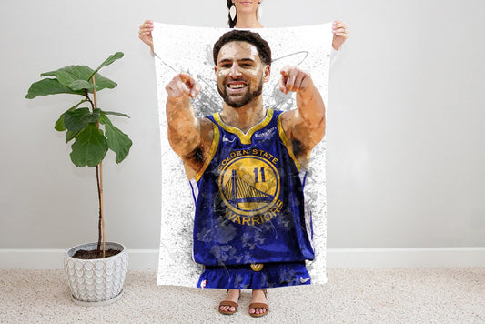 Klay Thompson Splash Effect Fleece Blanket Style 1