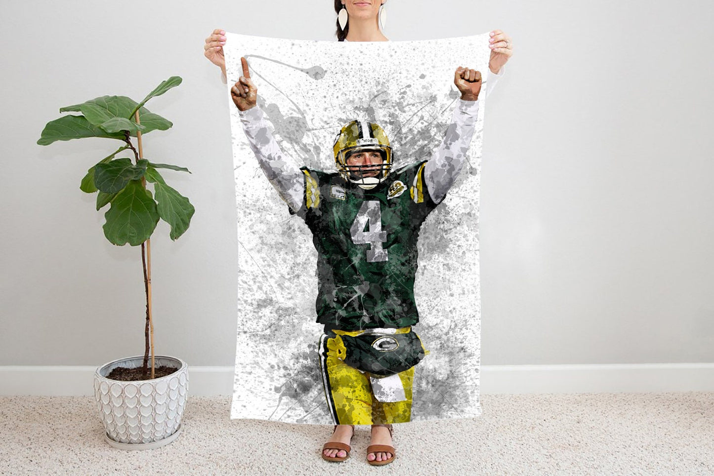 Brett Favre Splash effect Fleece Blanket 