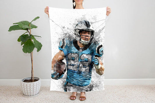 Christian McCaffrey Splash Effect Fleece Blanket 