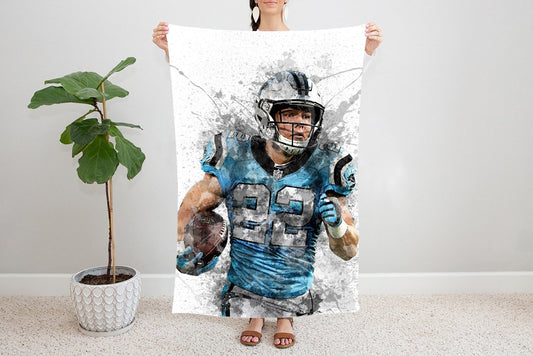 Christian McCaffrey Splash Effect Fleece Blanket