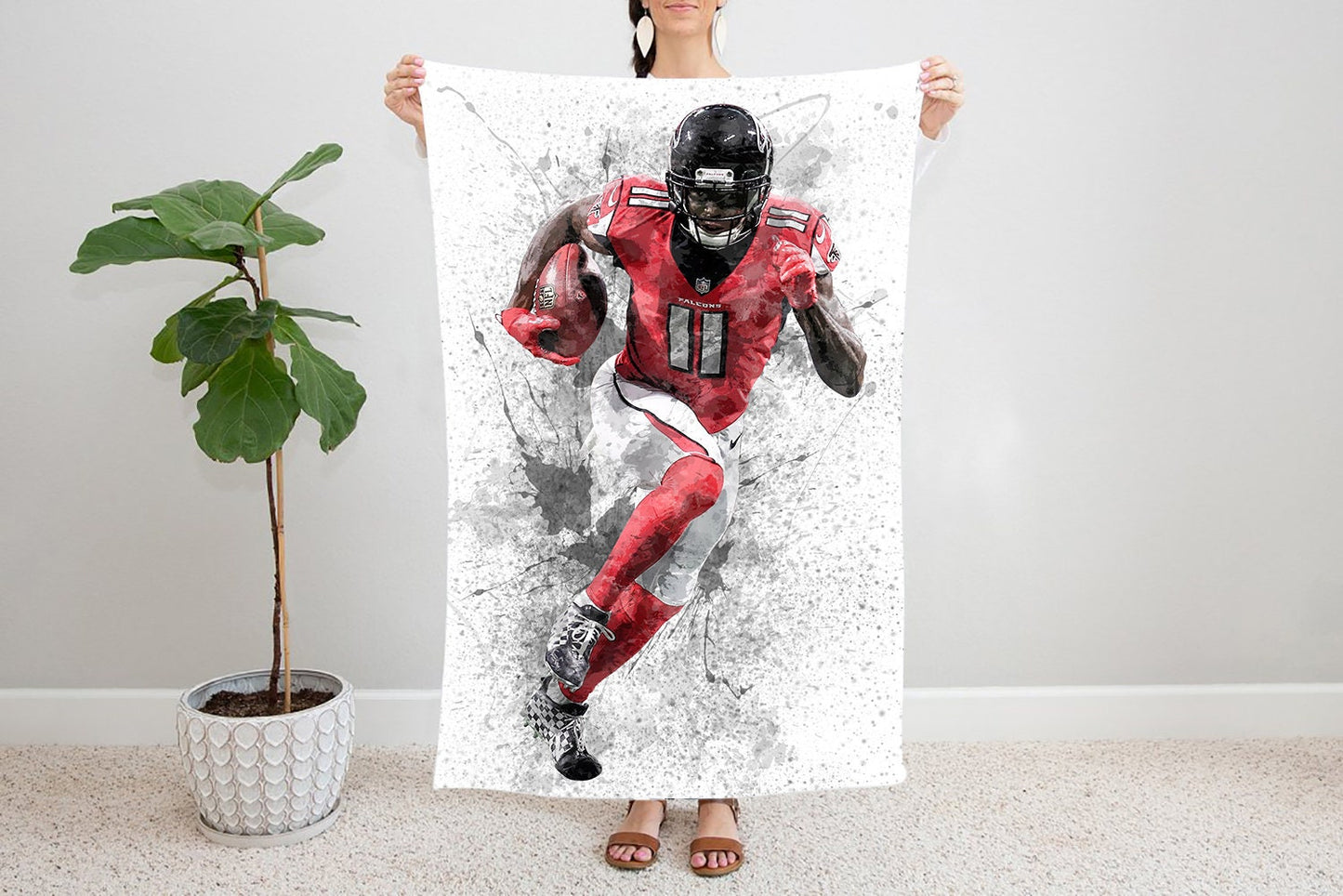 Julio Jones Splash Effect Fleece Blanket 