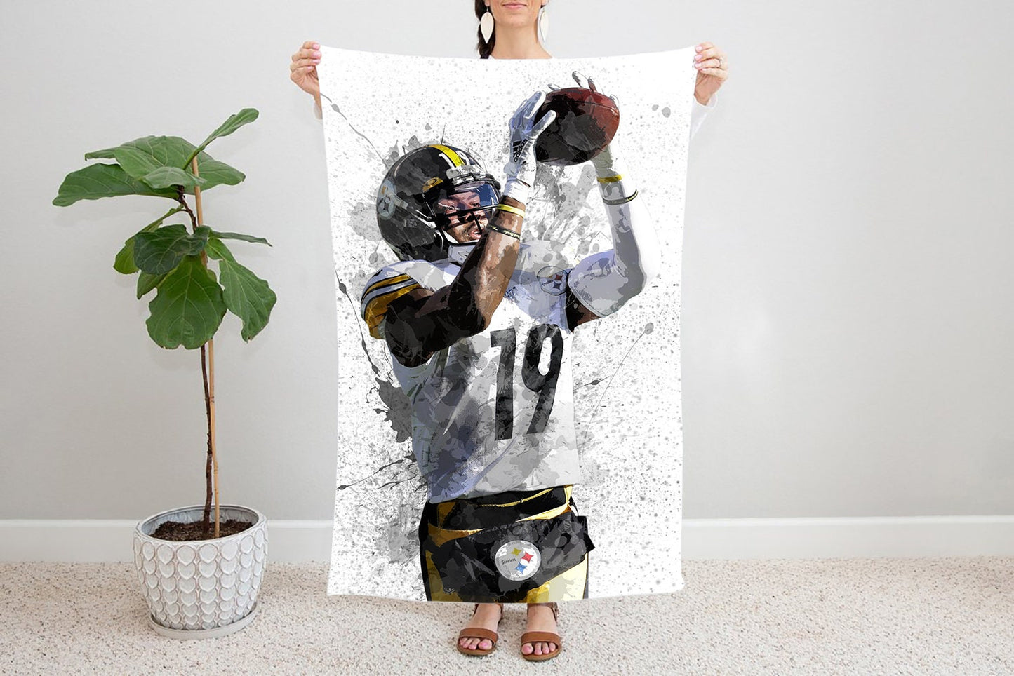 JuJu Smith-Schuster Splash Effect Fleece Blanket 