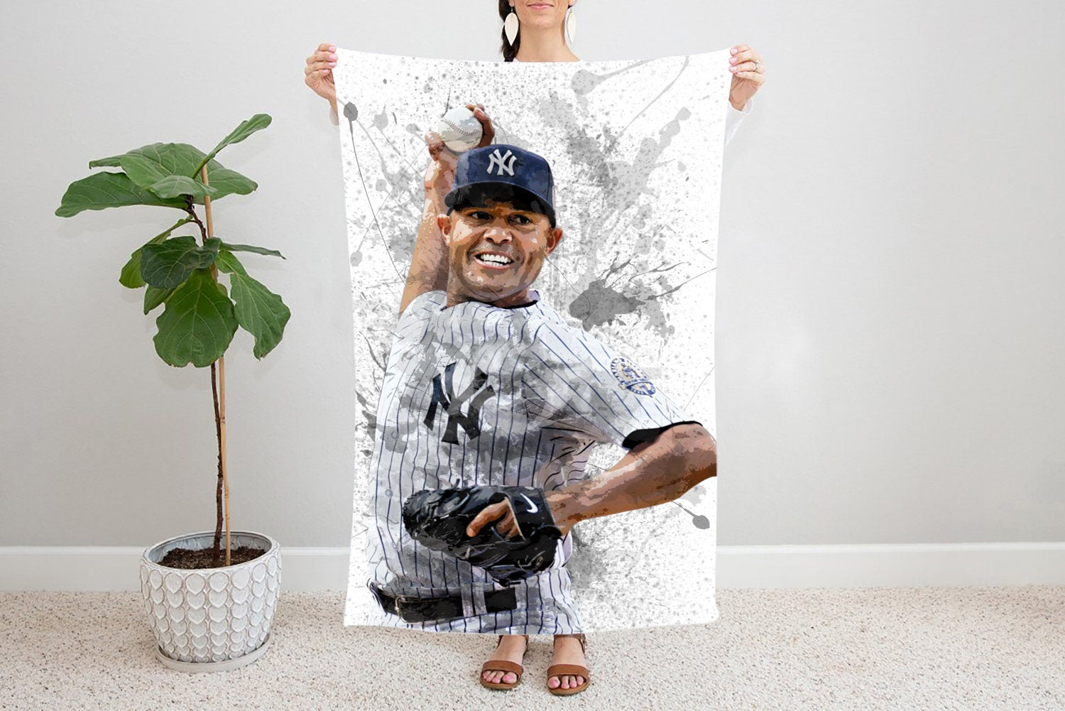 Mariano Rivera Splash Effect Fleece Blanket 