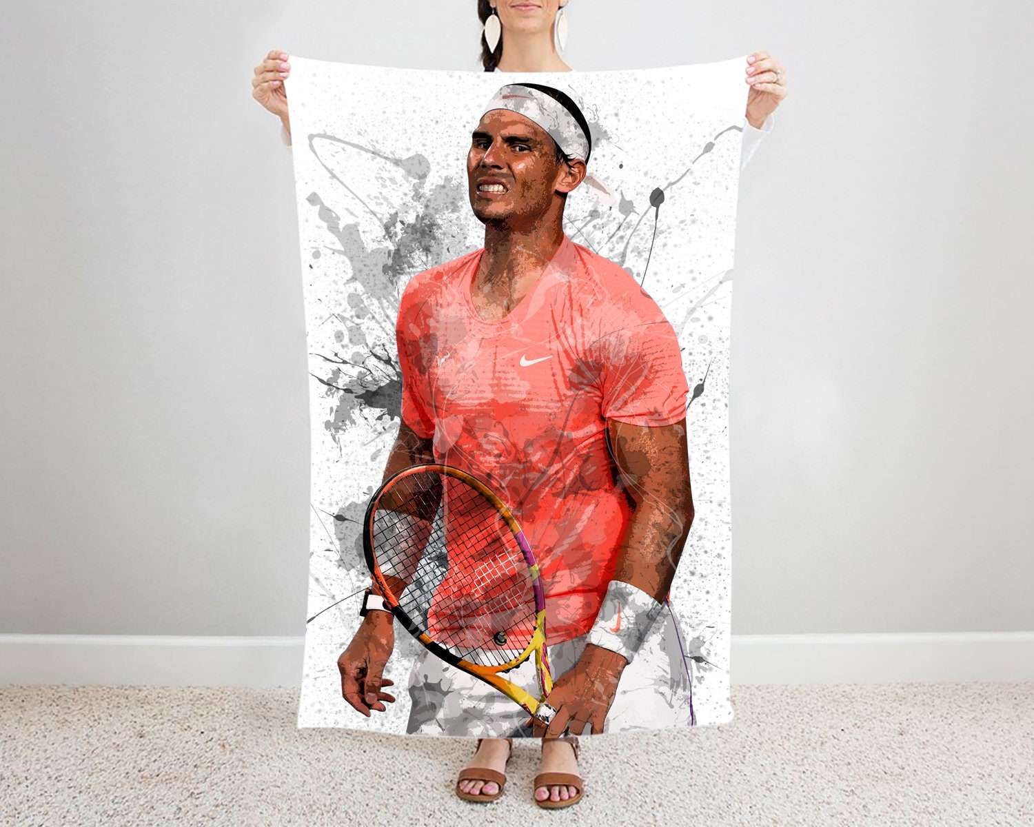 Rafael Nadal Splash Effect Fleece Blanket 
