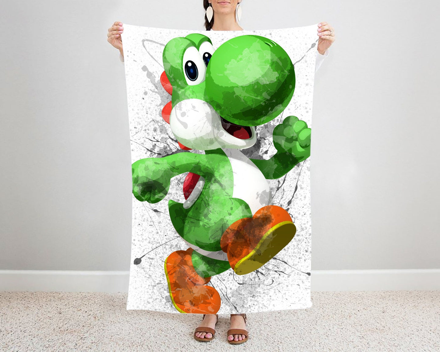 Yoshi  Splash Effect Fleece Blanket 