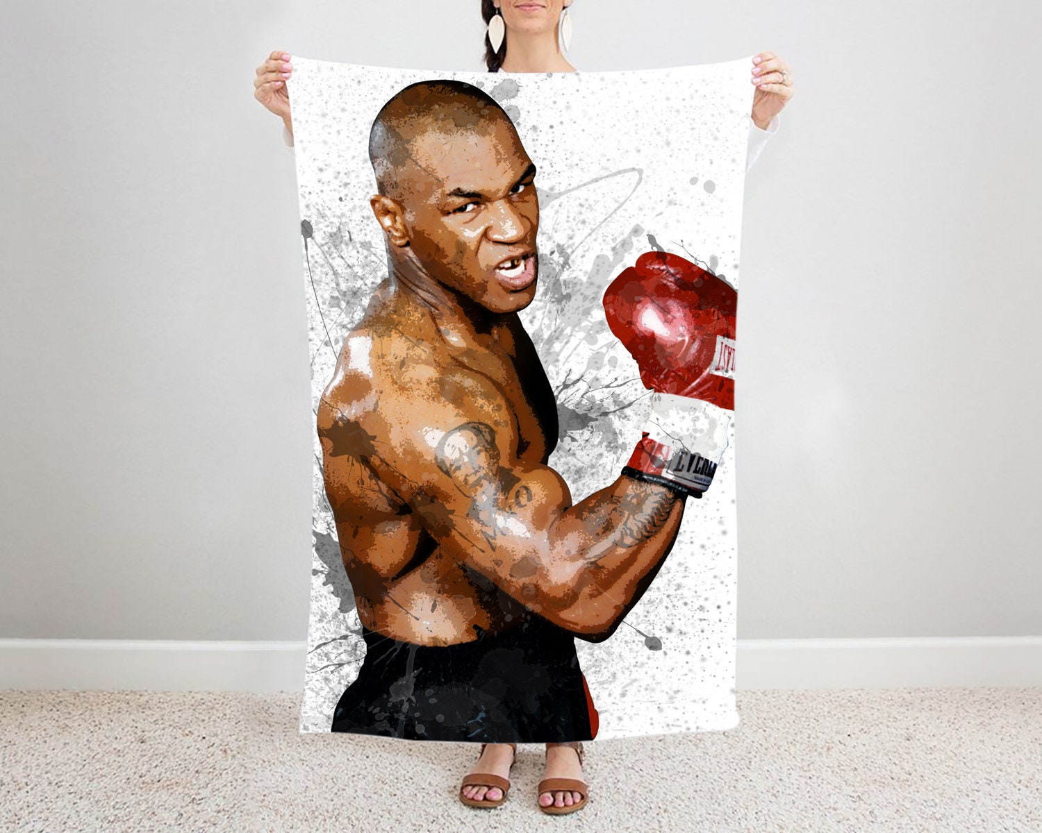 Mike Tyson Splash Effect Fleece Blanket 