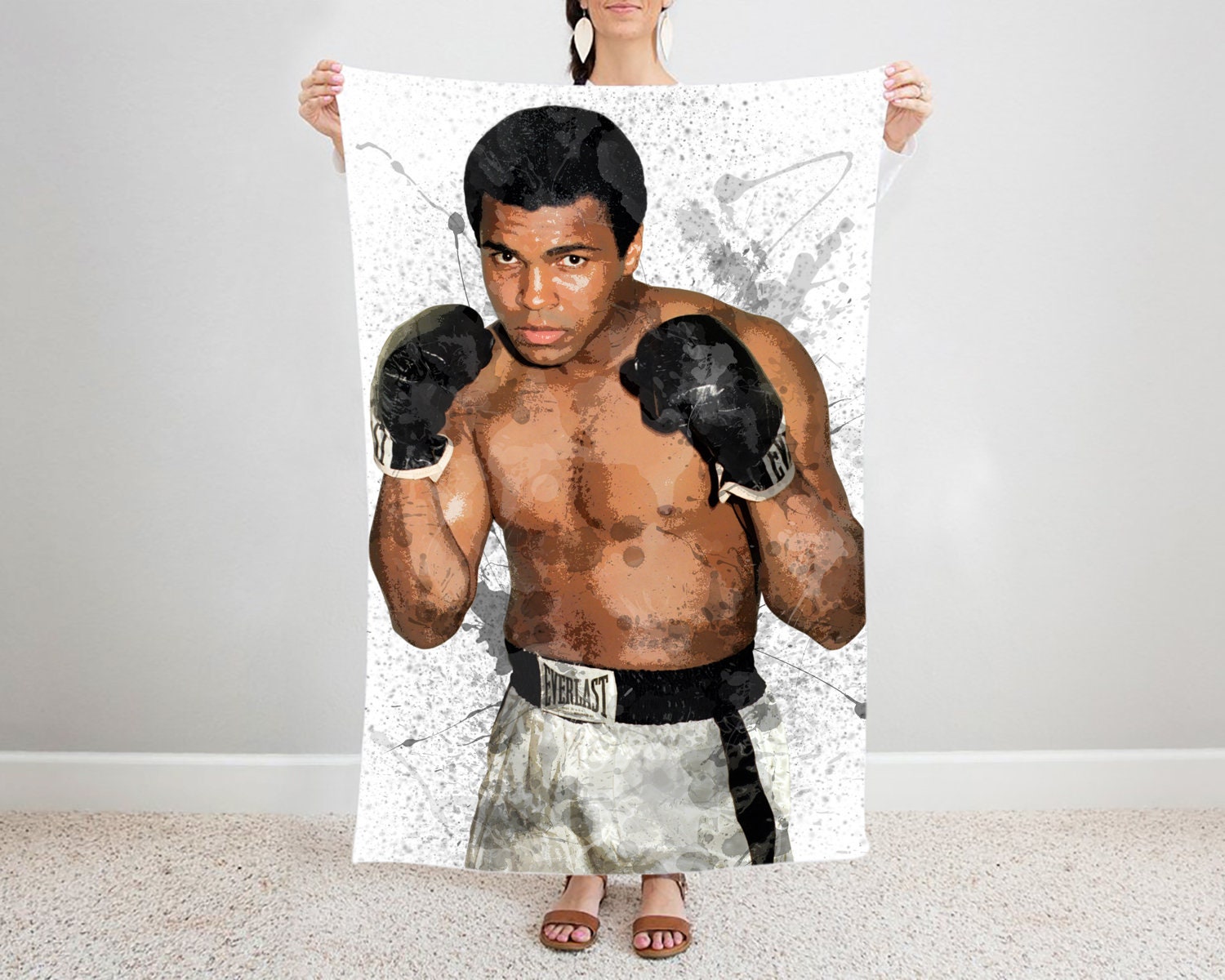 Muhammad Ali Splash Effect Fleece Blanket 