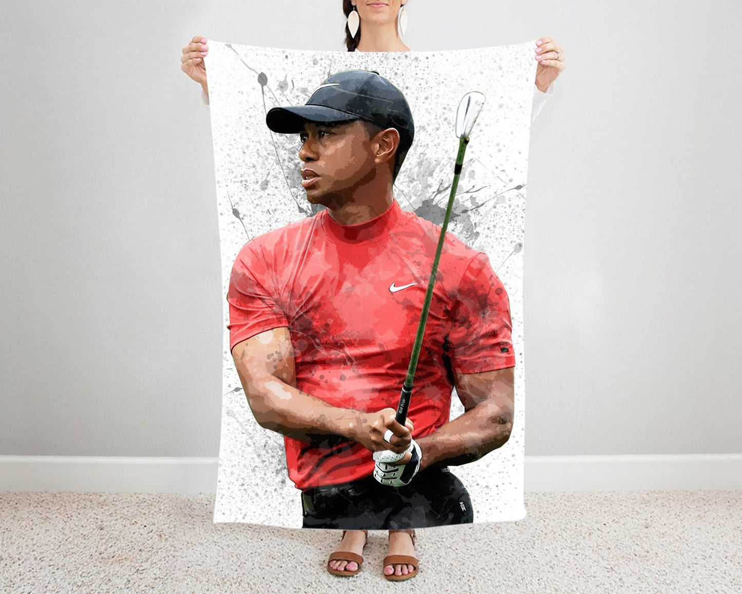 Tiger Woods Splash Effect Fleece Blanket 