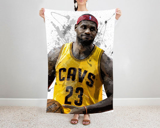 LeBron James Splash Effect Fleece Blanket Style 1