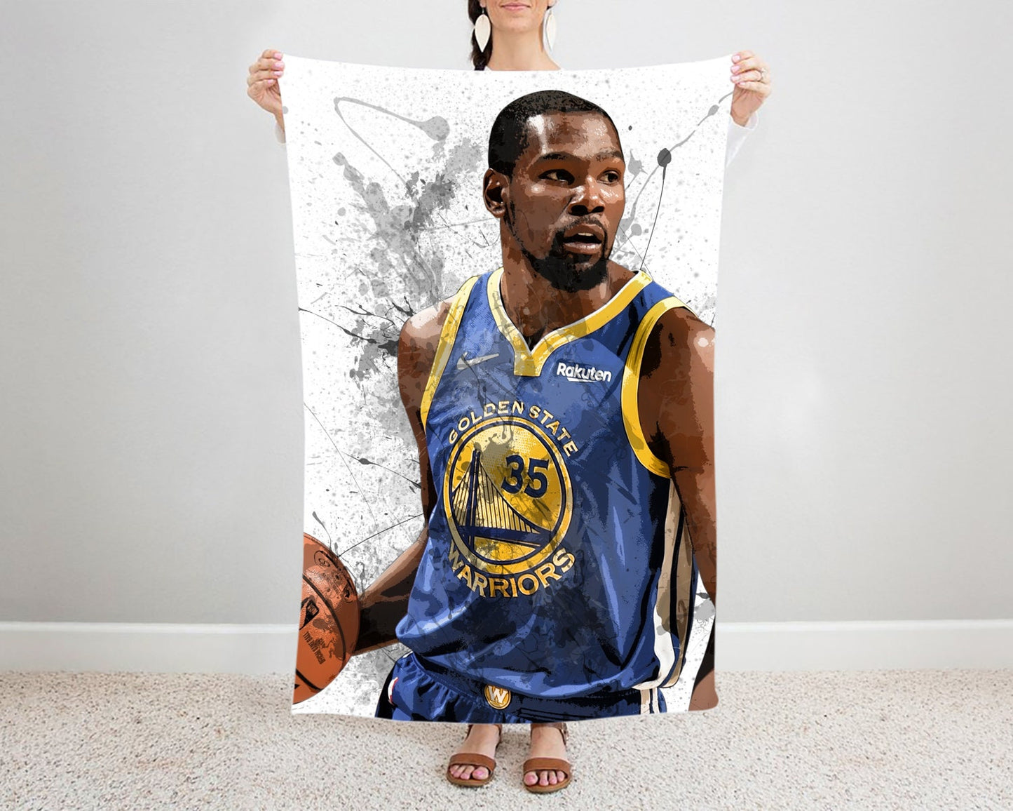 Kevin Durant Splash Effect Fleece Blanket Style 1 