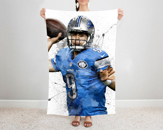 Matthew Stafford Splash Effect Fleece Blanket