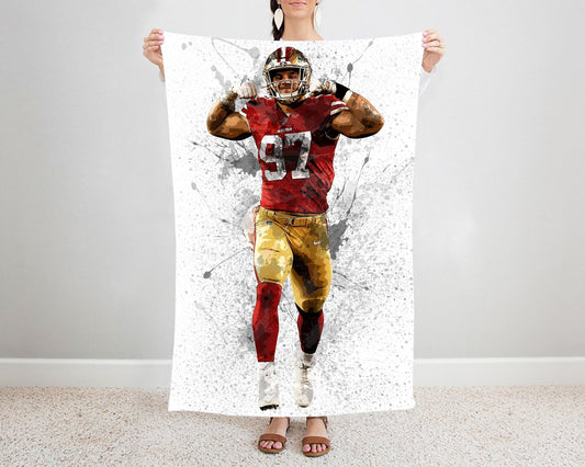 Nick Bosa Splash Effect Fleece Blanket