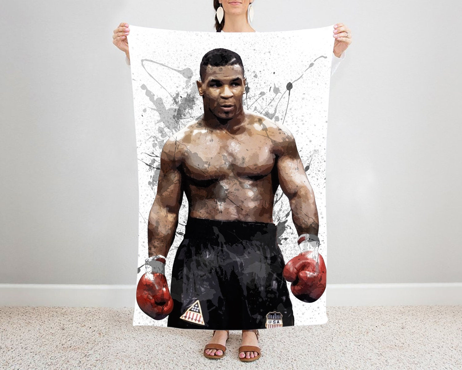 Mike Tyson Splash Effect Fleece Blanket Style 1 