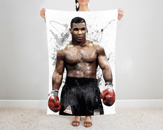 Mike Tyson Splash Effect Fleece Blanket Style 1