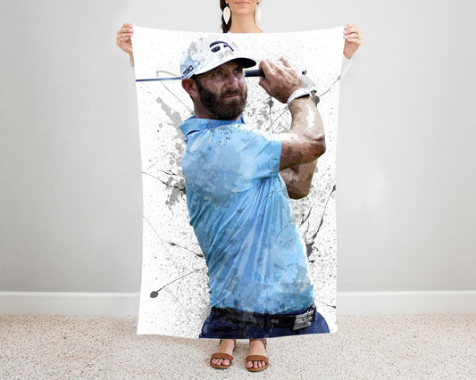 Dustin Johnson Splash Effect Fleece Blanket 