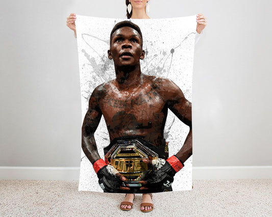 Israel Adesanya Splash Effect Fleece Blanket