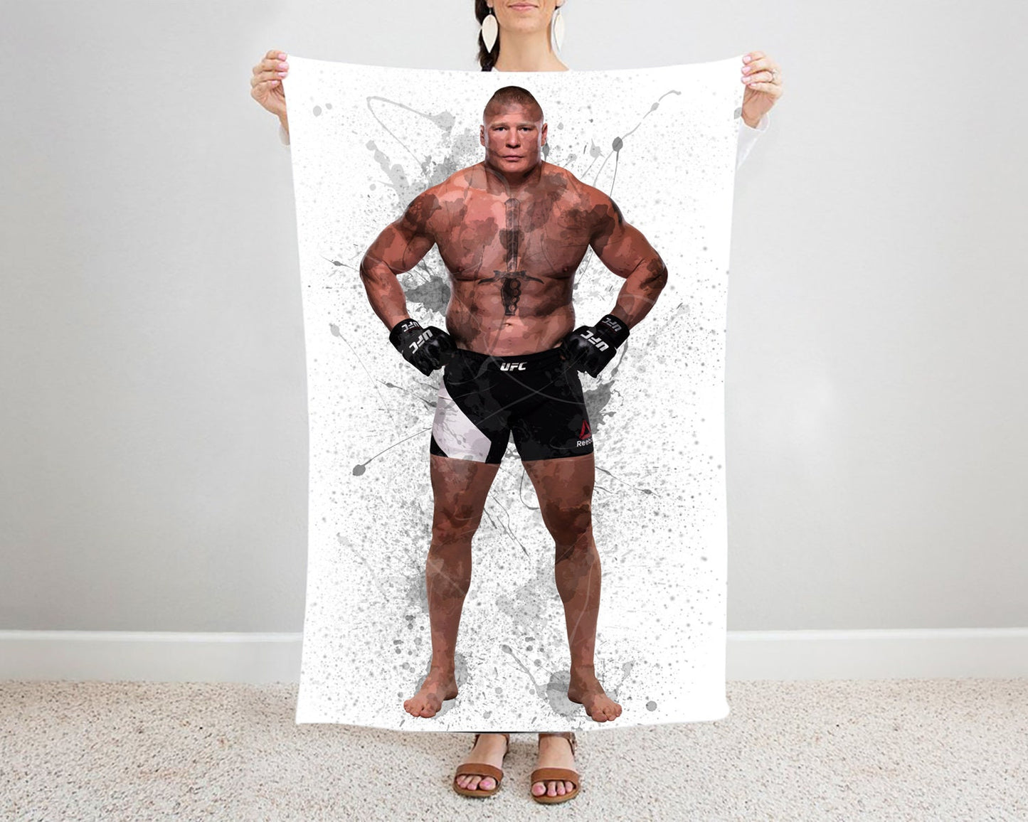 Brock Lesnar Splash Effect Fleece Blanket 