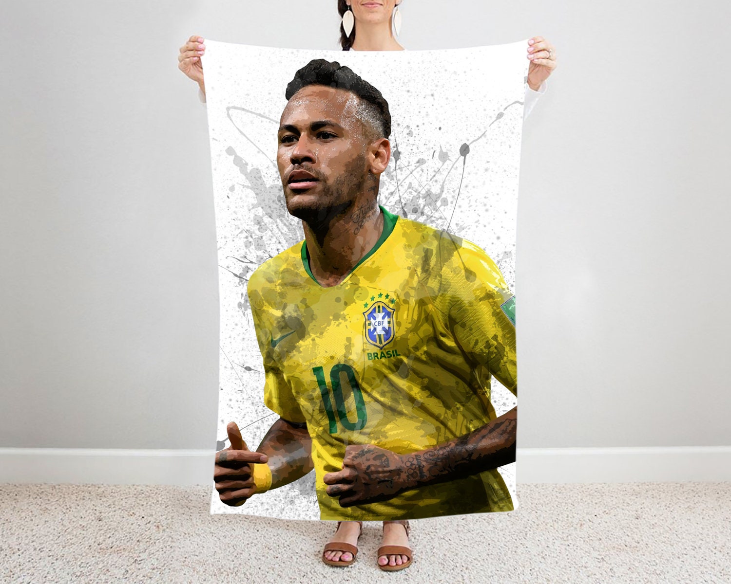 Neymar Brazilian Fleece Blanket Style 1 