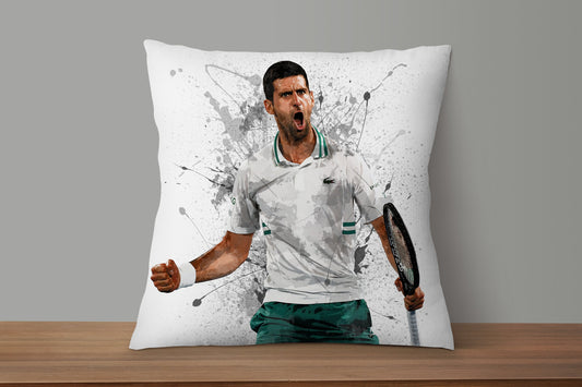 Novak Djokovic Splash Effect Pillow