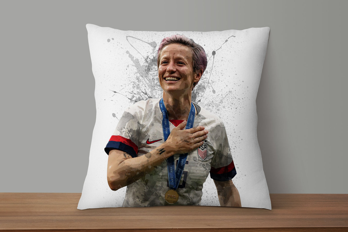 Megan Rapinoe Splash Effect Pillow 